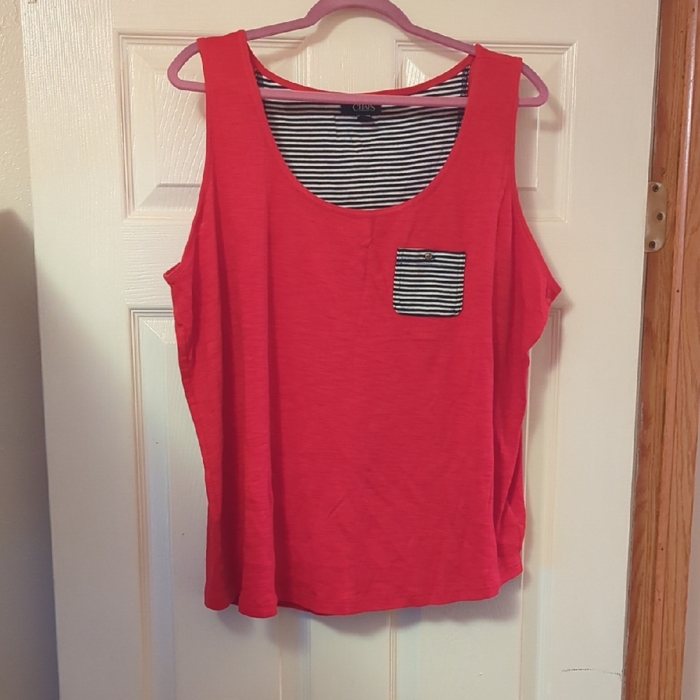 Chaps Red Sleeveless Relaxed Tank Top